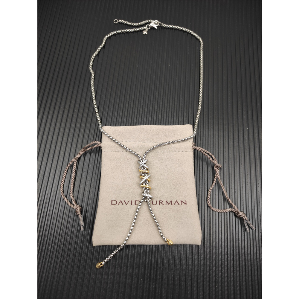 David Yurman silver chain two-tone Helena Y necklace